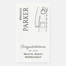 Gepersonaliseerde witte jas ceremonie Gefeliciteer Servet