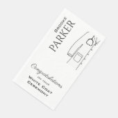 Gepersonaliseerde witte jas ceremonie Gefeliciteer Servet (Hoek)