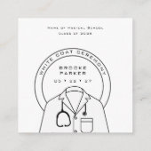 Gepersonaliseerde witte jas ceremonie informatiekaartje (Achterkant)