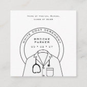 Gepersonaliseerde witte jas ceremonie informatiekaartje (Voorkant)