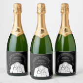 Gepersonaliseerde witte jas ceremonie koeler sparkling wijnetiket (Flessen)