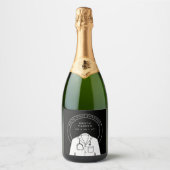 Gepersonaliseerde witte jas ceremonie koeler sparkling wijnetiket (Voorkant)