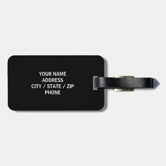 Gepersonaliseerde witte kat silhouet bagagelabel (Achterkant horizontaal)