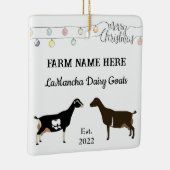 Gepersonaliseerde witte kerst van LaMancha Dairy Keramisch Ornament (Rechts)