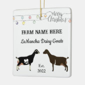 Gepersonaliseerde witte kerst van LaMancha Dairy Keramisch Ornament (Links)