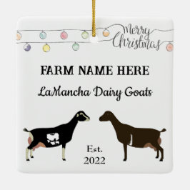 Gepersonaliseerde witte kerst van LaMancha Dairy Keramisch Ornament