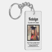 Gepersonaliseerde Witte Klasse van 2025 Afstuderen Sleutelhanger (Voorkant Links)