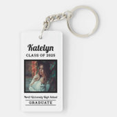 Gepersonaliseerde Witte Klasse van 2025 Afstuderen Sleutelhanger (achterkant)
