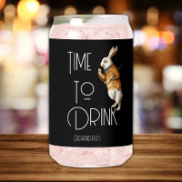 Gepersonaliseerde witte konijn tijd om te Drinken