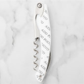 Gepersonaliseerde witte Kurkentrekker flesopener (Voorkant)