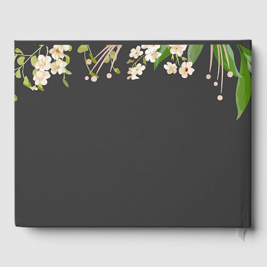 Gepersonaliseerde witte lelies bruiloft gastenboek (Achterkant)