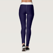 Gepersonaliseerde Witte Marine Blauwe Strepen Huis Leggings (Achterkant)