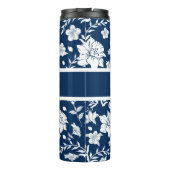 Gepersonaliseerde witte marine bloemen decoratieve thermosbeker (Achterkant)
