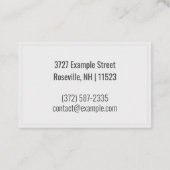 Gepersonaliseerde "witte marmer" (UK/Euro) Visitekaartje (Achterkant)