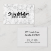 Gepersonaliseerde "witte marmer" (UK/Euro) Visitekaartje (Voorkant / Achterkant)