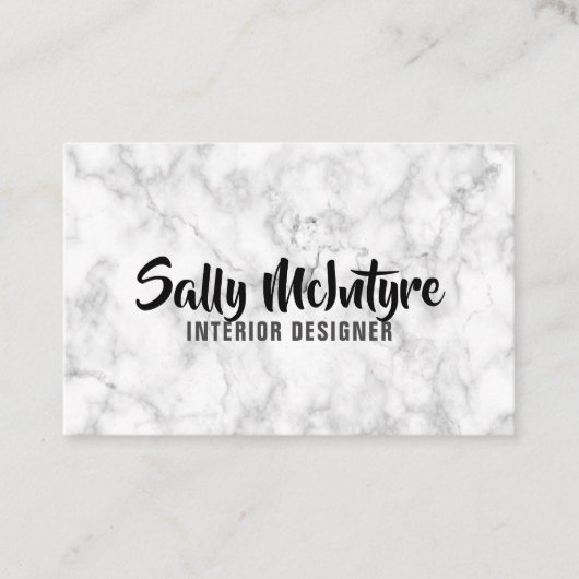 Gepersonaliseerde "witte marmer" (UK/Euro) Visitekaartje (Voorkant)