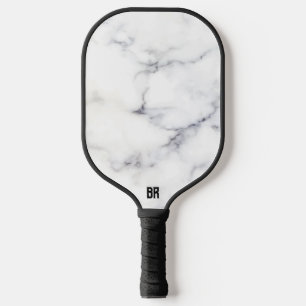 Gepersonaliseerde witte marmeren textuur pickleball paddle