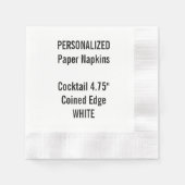 Gepersonaliseerde witte munt Cocktail Papier serve Servetten (Voorkant)