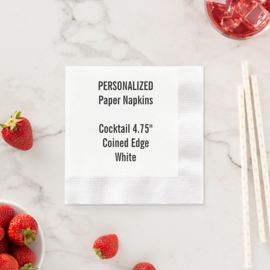Gepersonaliseerde witte munt Cocktail Papier serve Servetten (Insitu)