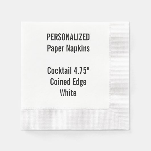 Gepersonaliseerde witte munt Cocktail Papier serve Servetten (Voorkant)