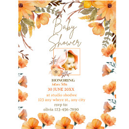 GEPERSONALISEERDE WITTE ORANGEBABY DOUCHE Uitnodig Kaart