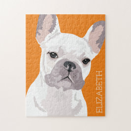 Gepersonaliseerde Witte Pet French Bulldog Legpuzzel