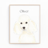 Gepersonaliseerde witte poedelkunst foto afdruk