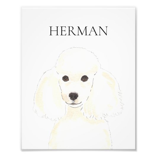 Gepersonaliseerde witte poedelkunst foto afdruk (Voorkant)