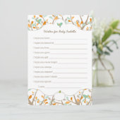Gepersonaliseerde Witte pompoenen baby shower wens Advieskaart (Staand voorkant)