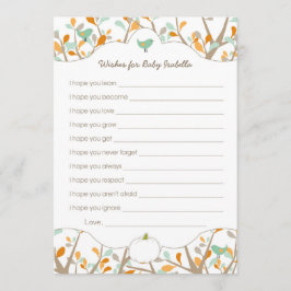 Gepersonaliseerde Witte pompoenen baby shower wens Advieskaart