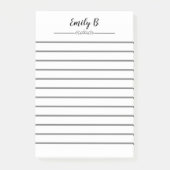 Gepersonaliseerde witte post Het merkt met lijnen Post-it® Notes (Voorkant)