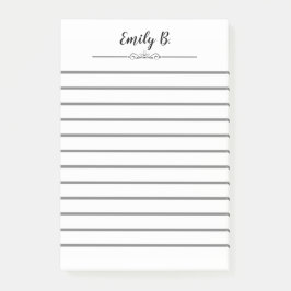 Gepersonaliseerde witte post Het merkt met lijnen Post-it® Notes