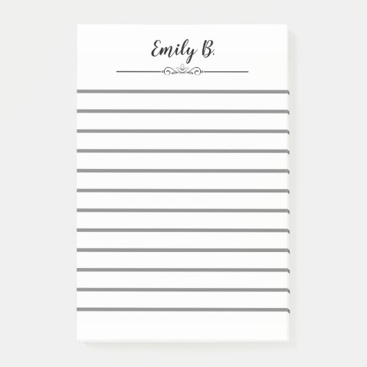 Gepersonaliseerde witte post Het merkt met lijnen  Post-it® Notes (Voorkant)