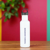 Gepersonaliseerde witte roestvrij stalen waterfles waterfles