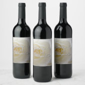 Gepersonaliseerde witte rozen flesetiketten wijn etiket (Flessen)