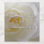 Gepersonaliseerde witte rozen flesetiketten wijn etiket (Enkel label)