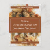 Gepersonaliseerde witte script bruin recept swap briefkaart (Voorkant)