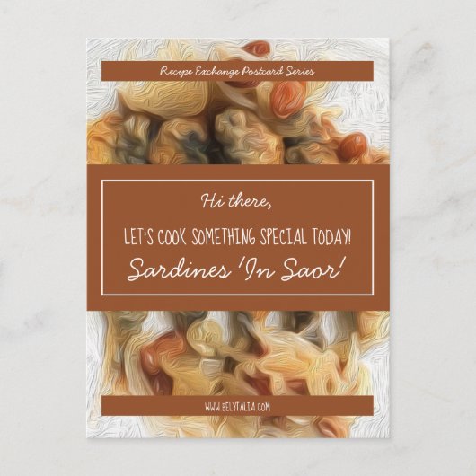 Gepersonaliseerde witte script bruin recept swap briefkaart (Voorkant)