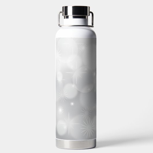 Gepersonaliseerde witte sparkles waterfles (Achterkant)