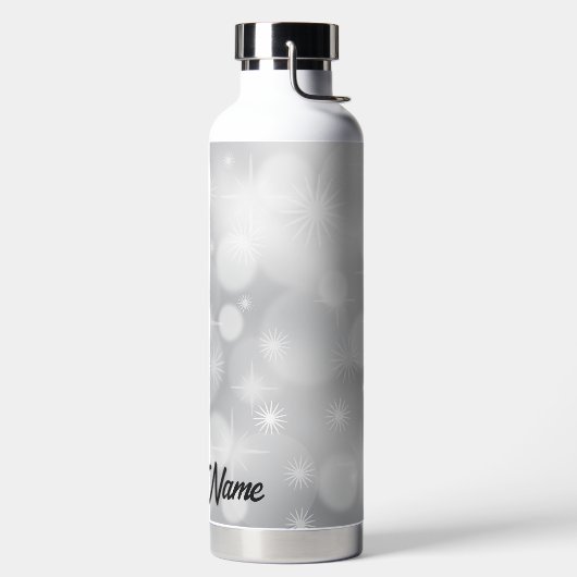 Gepersonaliseerde witte sparkles waterfles (Links)