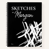 Gepersonaliseerde witte streken Schetsen door kuns Notitieboek (Voorkant)