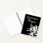 Gepersonaliseerde witte streken Schetsen door kuns Notitieboek (Binnen)