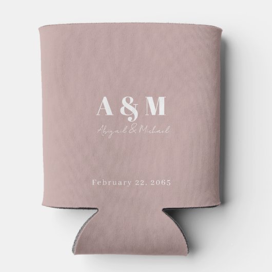 Gepersonaliseerde witte tekst Dusty Roos bruiloft Blikjeskoeler (Achterkant)