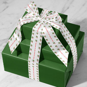 Gepersonaliseerde witte tekst met Holly Springs Ho Satijnen Lint