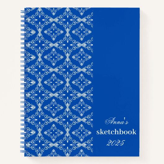 Gepersonaliseerde witte vector Patroon Notitieboek (Voorkant)