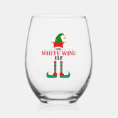 Gepersonaliseerde witte wijn Elf Kerstmis Wijnglas Zonder Voet (Voorkant)