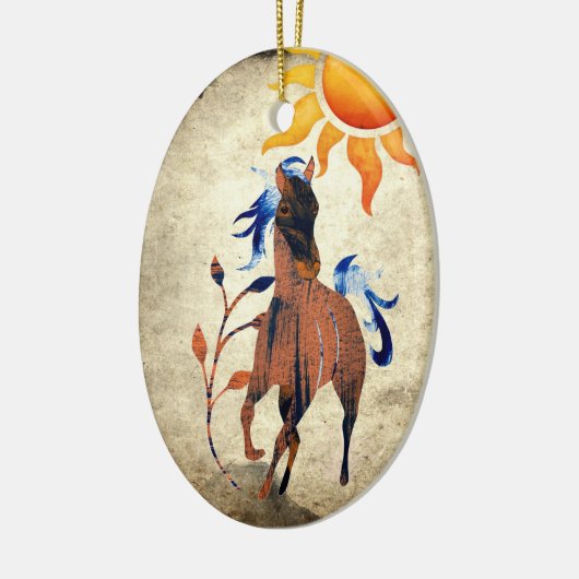 Gepersonaliseerde woestijn-Pony met kerstmis met S Keramisch Ornament (Links)