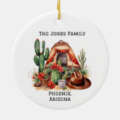 Gepersonaliseerde woestijn / Zuidwestelijke Campin Keramisch Ornament (Achterkant)