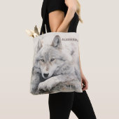 Gepersonaliseerde Wolf Canvas tas - Custom Name Gi (Dichtbij)