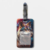 Gepersonaliseerde Wolf Galaxy Bagagelabel (Achterkant verticaal)